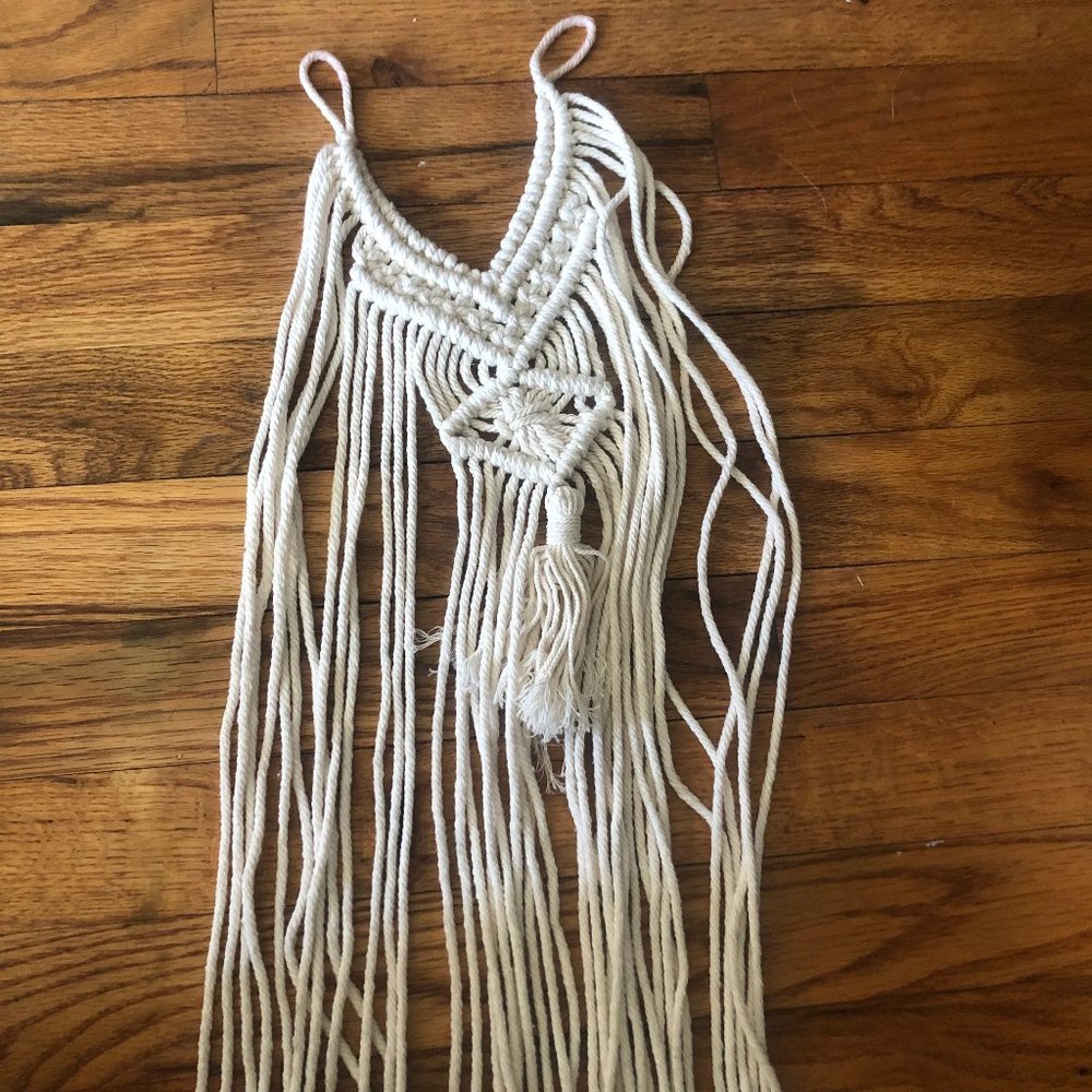 Small sized macrame tapestry -  6 inches wide or so